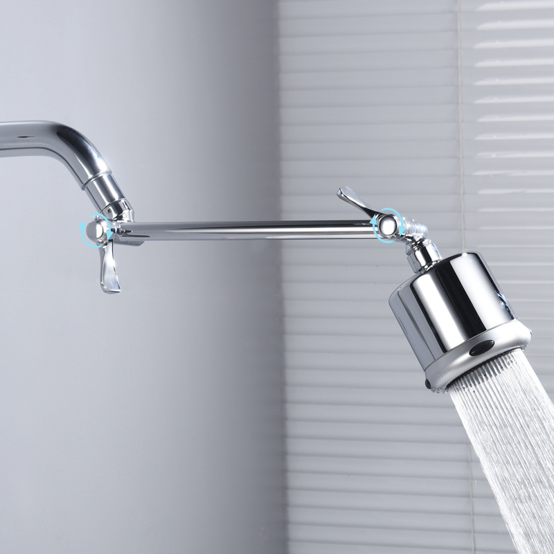 Copper shower head extension connecting rod, bathroom shower head arm adjustable extension rod, top shower head bracket accessory details Picture