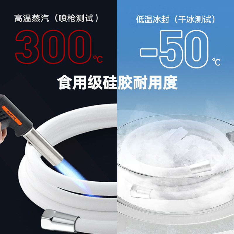 Silicone water pipe, flexible hose, showerhead, soft pipe, anti-freezing, washing machine water inlet pipe, shower, 4-inch thickened, sun protection and anti-aging Application Scenario