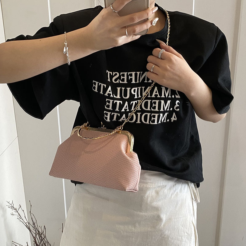 Chinese-style handbag, a versatile vertical striped shell bag for women, 2025 new high-end quality chain single-shoulder crossbody bag Specification drawing