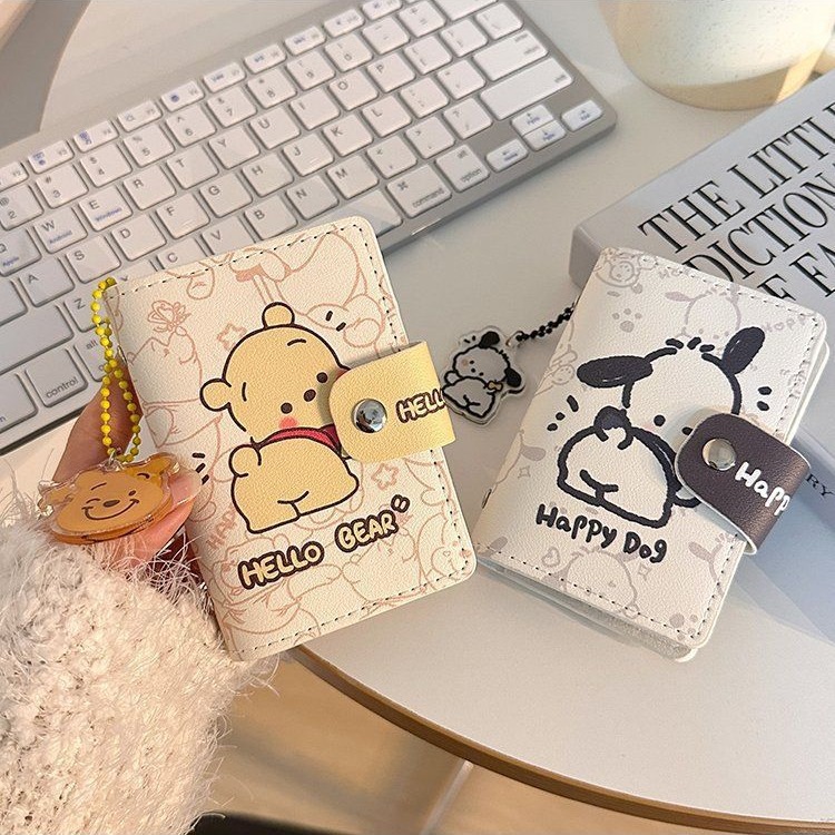 2023 New Cute Cartoon card Case for Women, anti-demagnetization, large capacity, multi-functional, compact ID card case with snap card holder details Picture