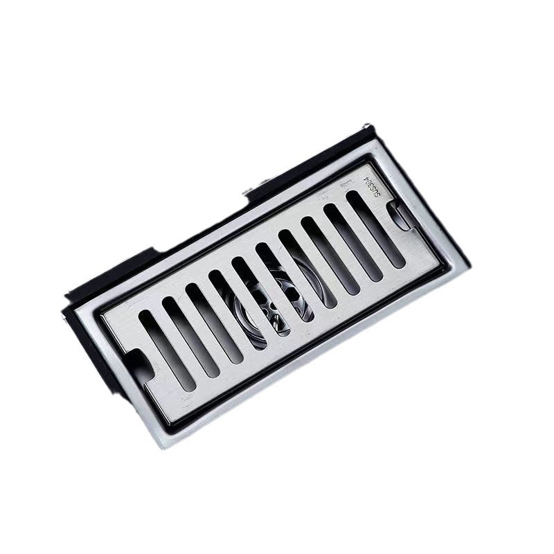 304 stainless steel long strip floor drain, middle side row shower room hotel extended and thickened anti-odor rectangular floor drain Item Picture
