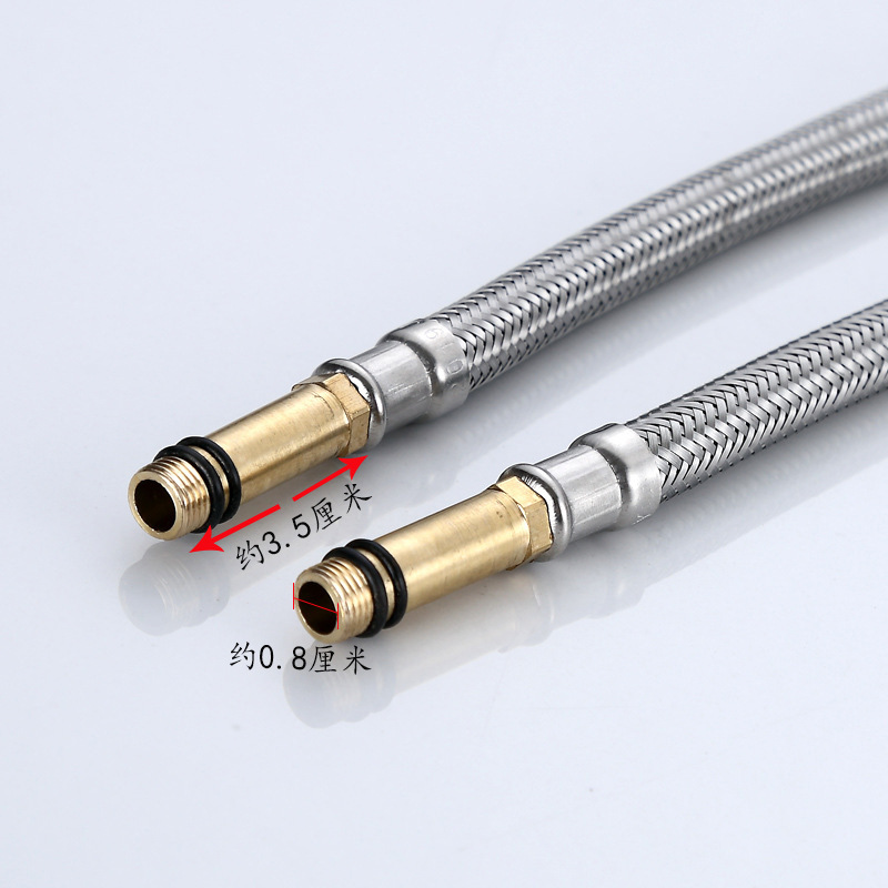 304 stainless steel braided tube water heater, high-pressure water inlet explosion-proof pointed tube, basin faucet, cold and hot water hose Specification drawing