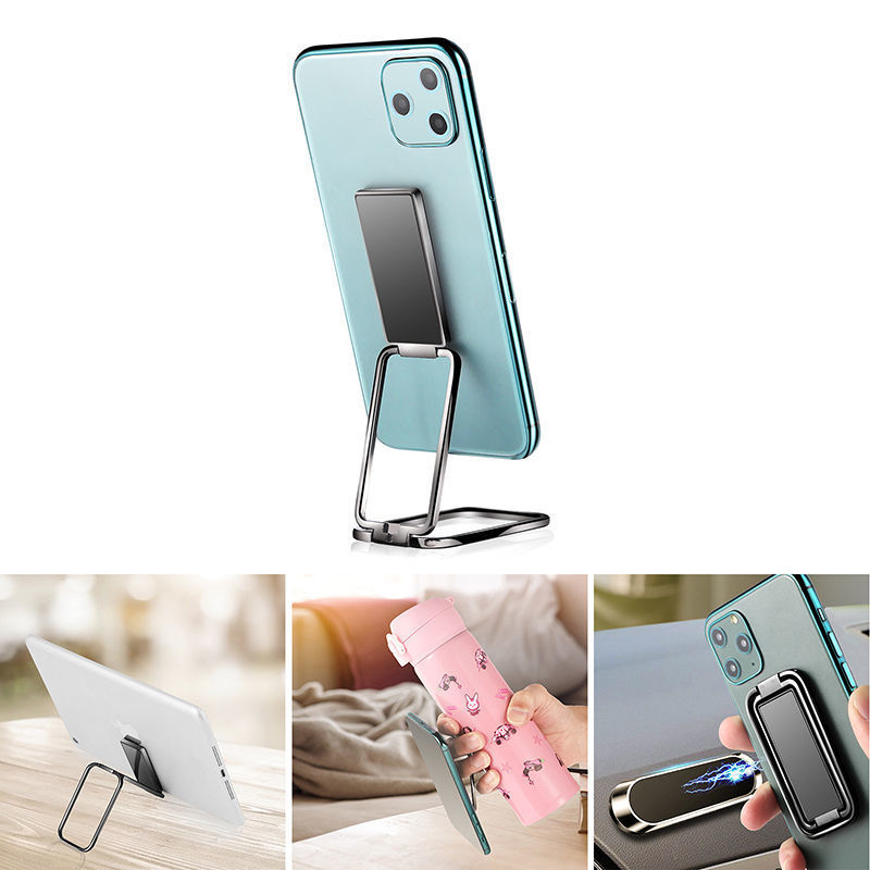 Wholesale of portable phone stand stickers, metal folding and rotatable, live streaming and pasting, desktop navigation, and car phone stands details Picture