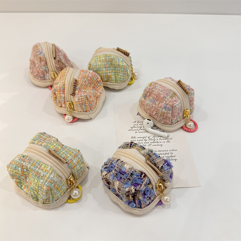 39181 tweed checkered Apple wireless Bluetooth earphone case airpods cute and portable small bag Specification drawing