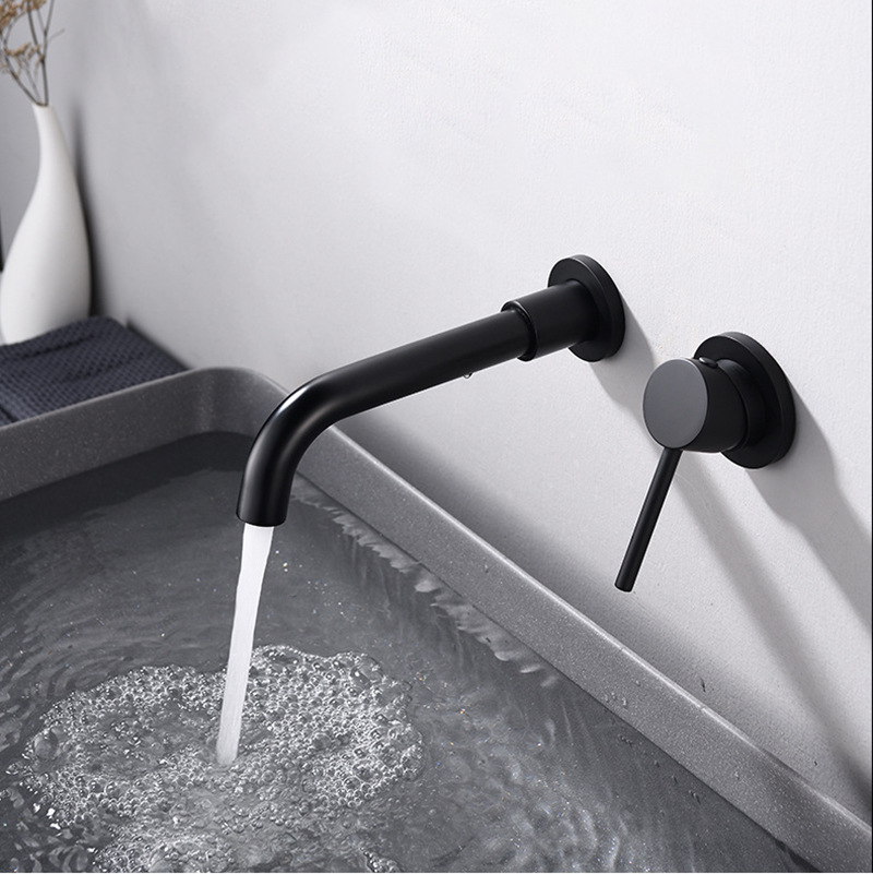 All-copper hotel apartment homestay concealed washbasin faucet embedded in the wall concealed countertop faucet Specification drawing