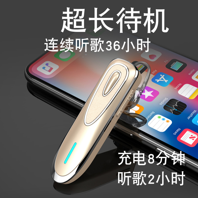 Private model Qualcomm chip cross-border K1 business wireless Bluetooth headphones, ultra-long battery life, noise-cancelling, single-ear hanging call style details Picture