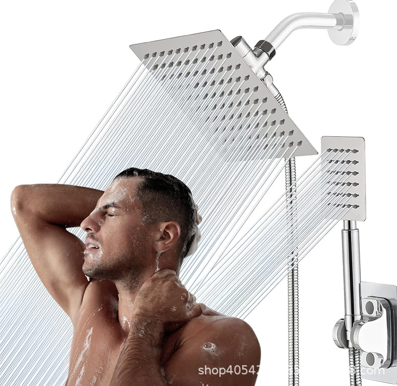 Hot-selling concealed stainless steel shower set and American-style bathroom ceiling square hand-held showerhead set in cross-border foreign trade Specification drawing