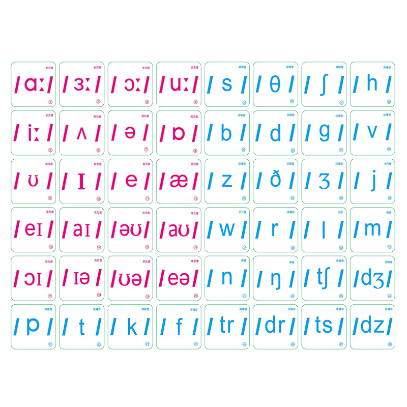 English International Phonetic Alphabet cards in large, medium and small sizes, student and teacher magnetic stickers, teaching AIDS, junior high school English version magnetic stickers Item Picture