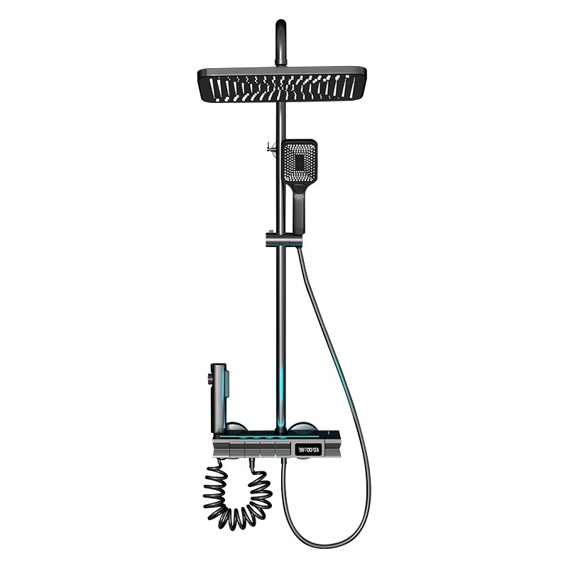 Constant-temperature shower head set, all-copper hotel concealed shower head, bathroom digital display piano key shower head special price Item Picture