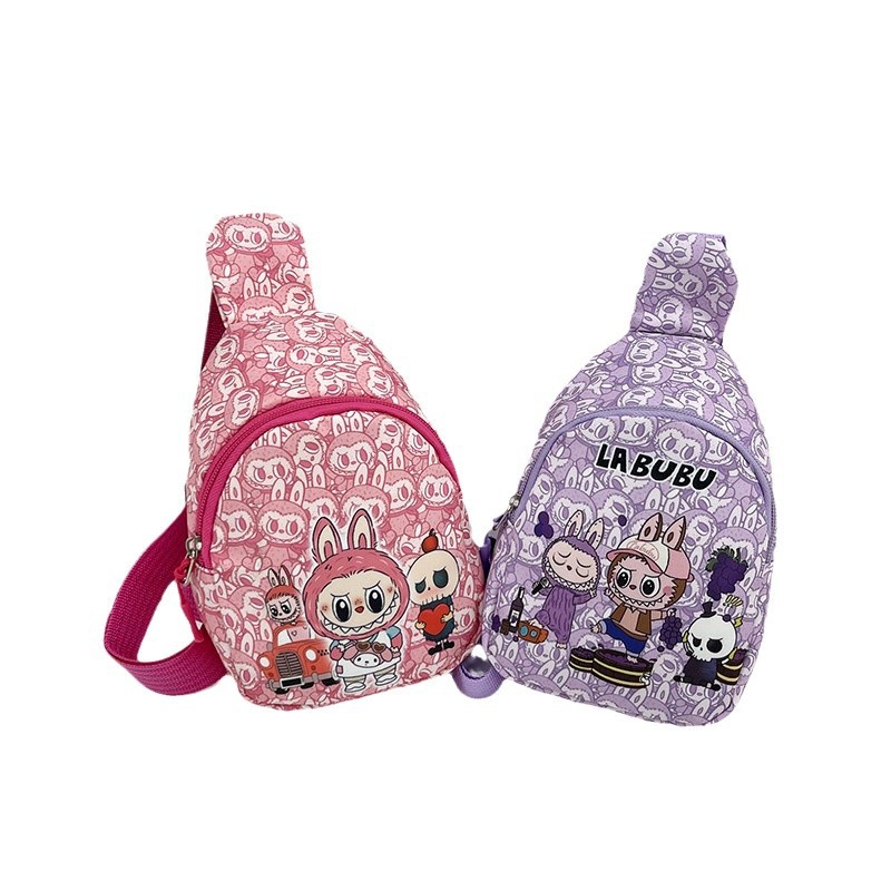 New children's chest bag, cute cartoon casual crossbody bag for boys and girls, coin purse, simple single-shoulder backpack for babies Item Picture