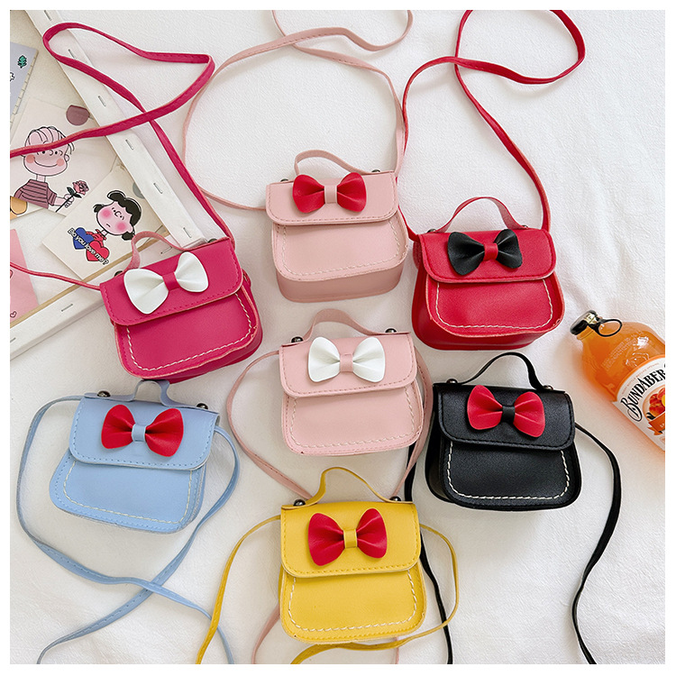 Cute girl's bow single-shoulder bag 2023 new style Korean princess trendy children's fashionable and personalized small coin wallet full figure