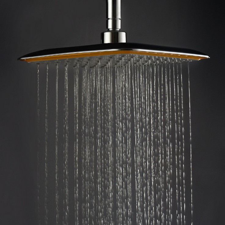 Air strong pressure adjustment rain shower pole square shower head top nozzle 9-inch shower head set details Picture