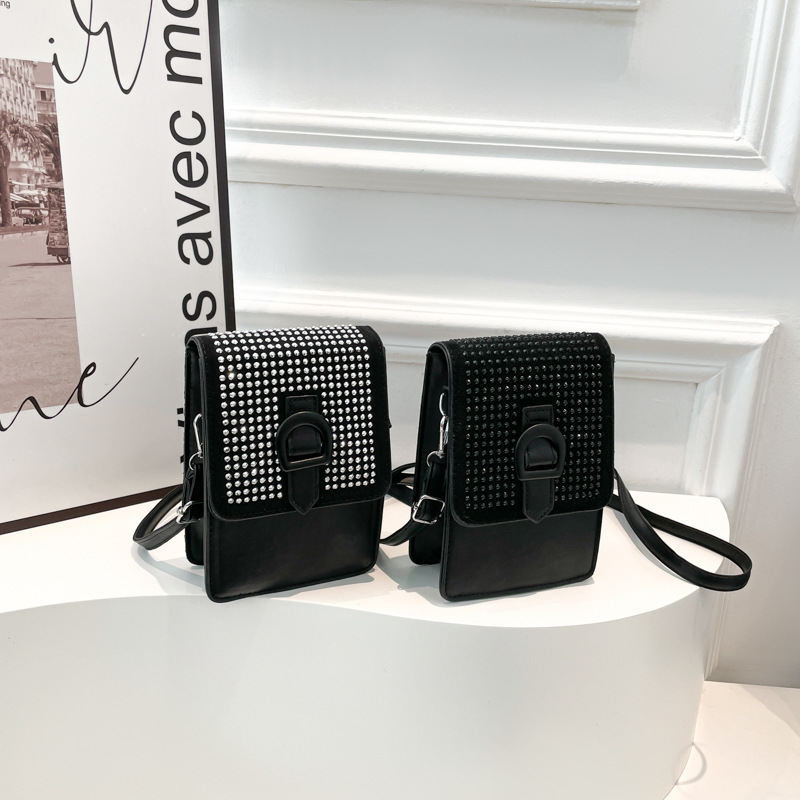 Cross-border Bag for Women 2025, European and American fashion rhinestone ins texture, single-shoulder crossbody bag for young women, mobile phone case Application Scenario