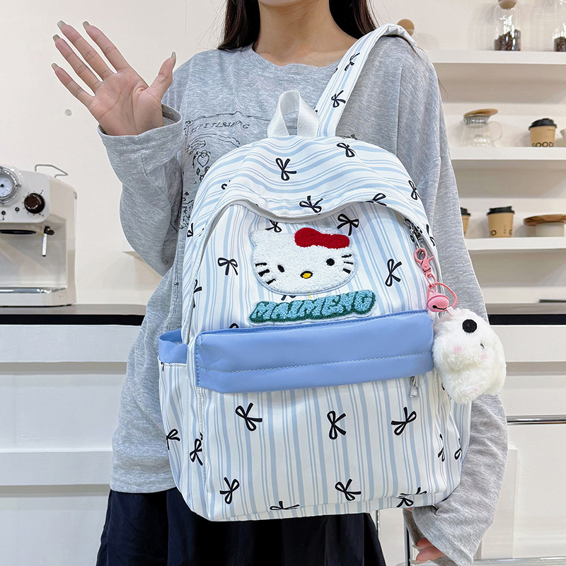 Spring outing student schoolbag, niche design, college style cartoon backpack, large capacity, lightweight, travel backpack for girls Specification drawing