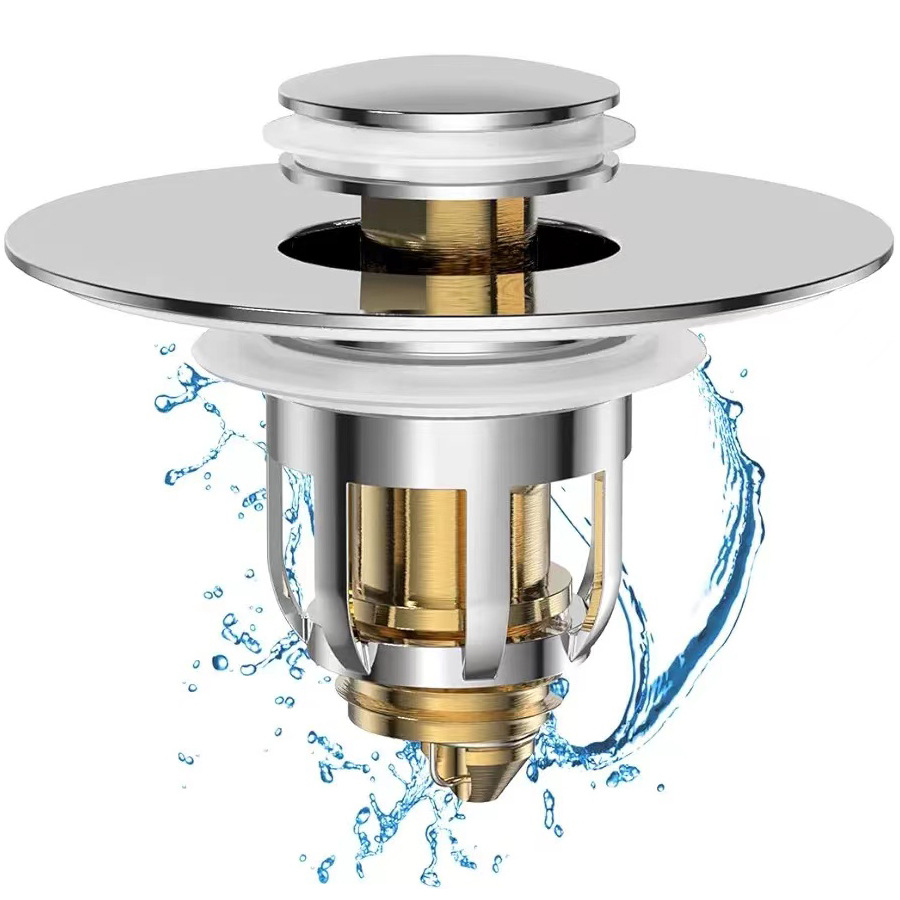 Washbasin leakage plug, ceramic washbasin drain, anti-odor bouncing core, press-type face sink accessories Specification drawing