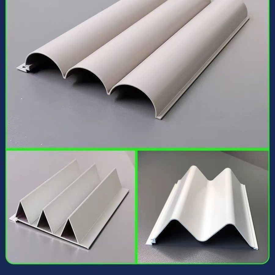 Irregular curtain wall sign, Great Wall concave-convex plate grid, aluminum alloy background head, wavy corrugated aluminum profile metal gate Item Picture