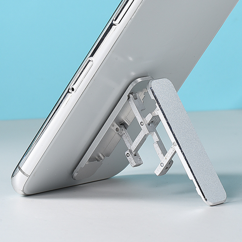 Wholesale LOgo metal ultra-thin back cover, back-sticking support frame, mini ring buckle, portable desktop Application Scenario