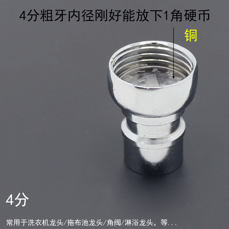 The faucet joint of the fully automatic washing machine is 4-inch and 6-inch. The inner and outer teeth of the water inlet pipe joint of the washing machine are M2224 fine teeth details Picture
