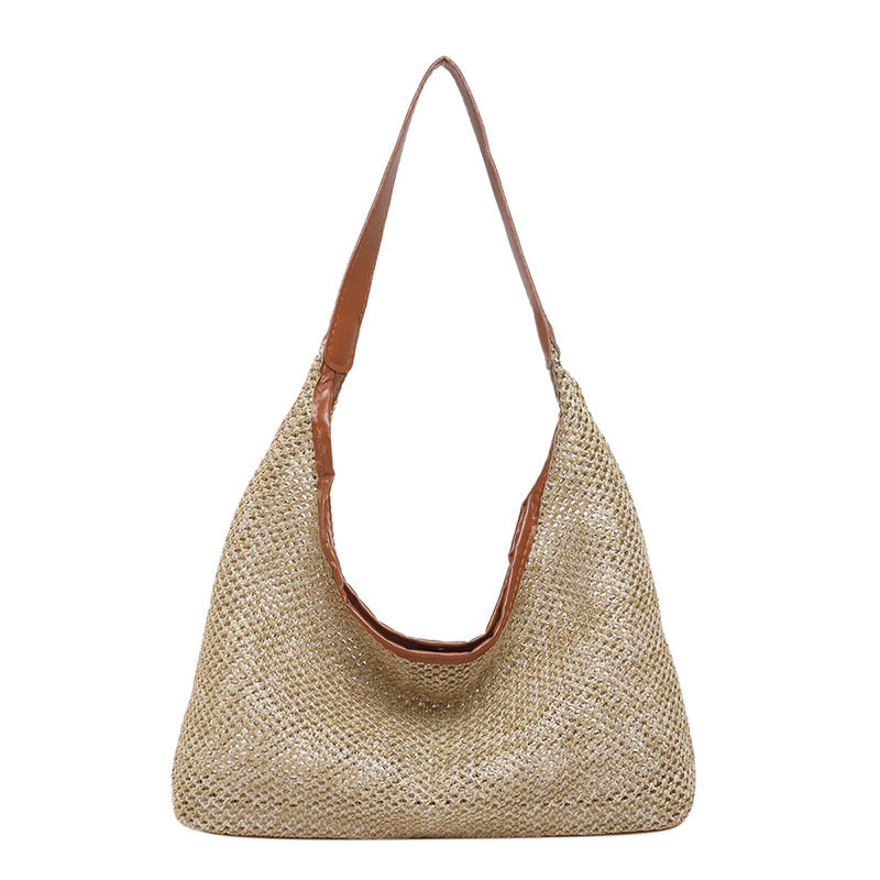 Straw-woven beach bag, summer seaside vacation girl, large-capacity underarm bag, handbag, retro woven bag Item Picture
