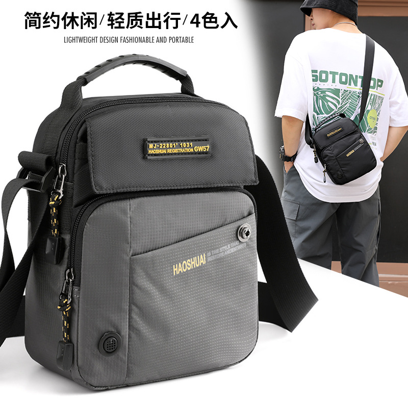 New men's casual single-shoulder bag, large-capacity crossbody bag, commuting bag for going out, men's bag, fashionable sports crossbody bag full figure