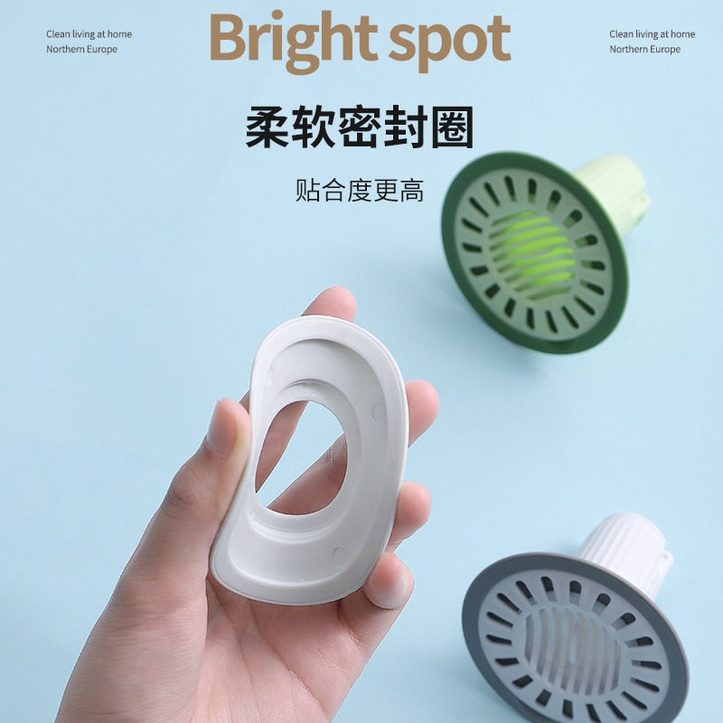 Universal direct-discharge anti-odor floor drain core for bathrooms, household self-closing easy-to-install filter, insect-proof floor drain cover Application Scenario