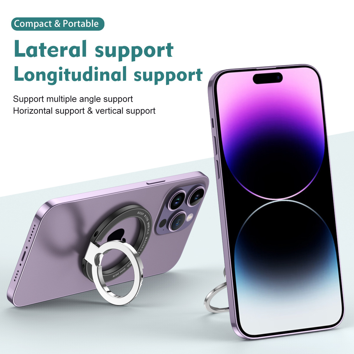 magsafe magnetic phone ring stand, metal desktop stand, alloy material, ultra-thin design, direct supply from the manufacturer Application Scenario