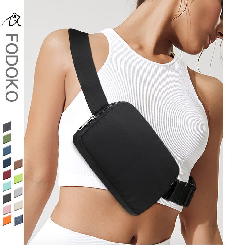 The new LULU-style cross-border waist bag, nylon waterproof chest bag, outdoor sports, running, mobile phone bag, versatile, crossbody for both men and women full figure