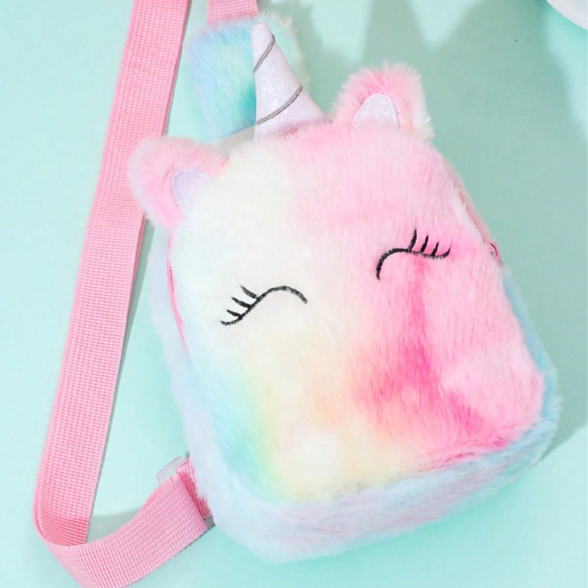 New cross-border unicorn cartoon children's chest bag, single-shoulder bag, crossbody bag, cute girl's small change backpack, chest bag Specification drawing