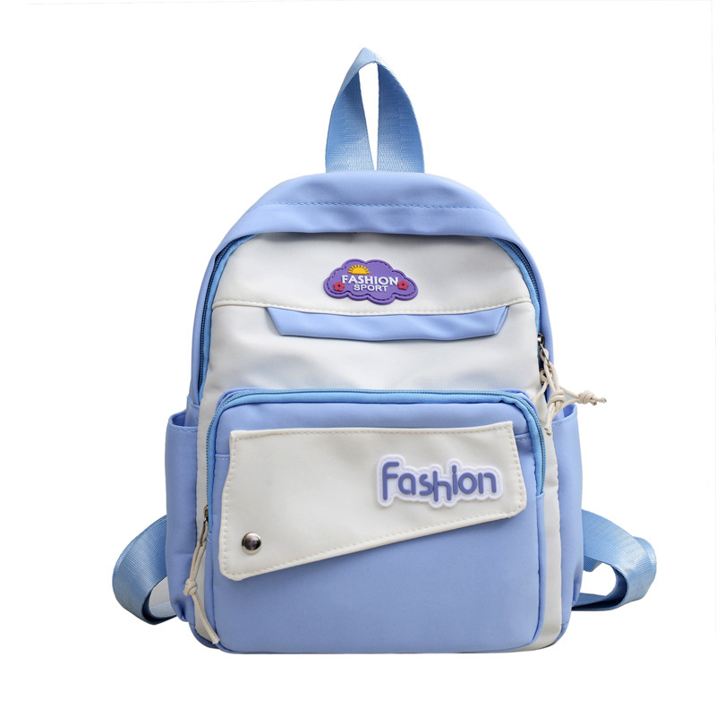 Korean-style backpack for girls in Instagram school style, simple and versatile, large-capacity color-blocking backpack, a commuting bag for junior and senior high school students Item Picture