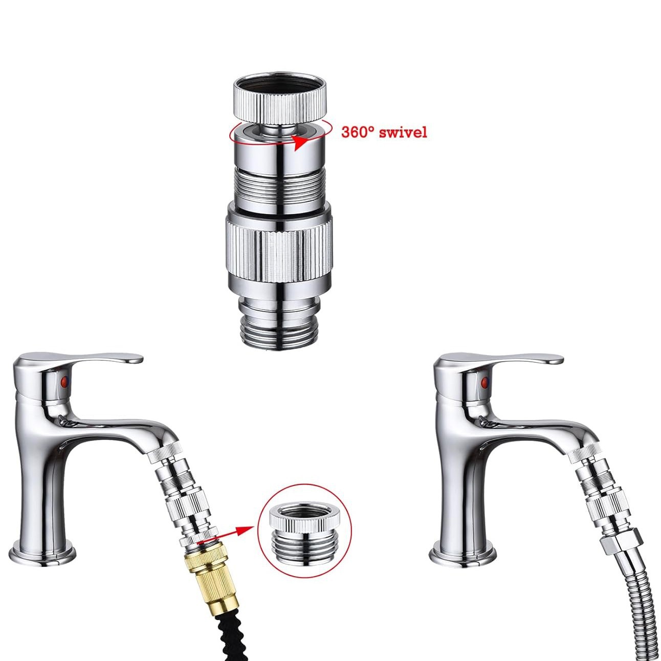 Quick connector adapter, shower garden pipe quick connection, bathroom kitchen faucet adapter quick installation parts Application Scenario