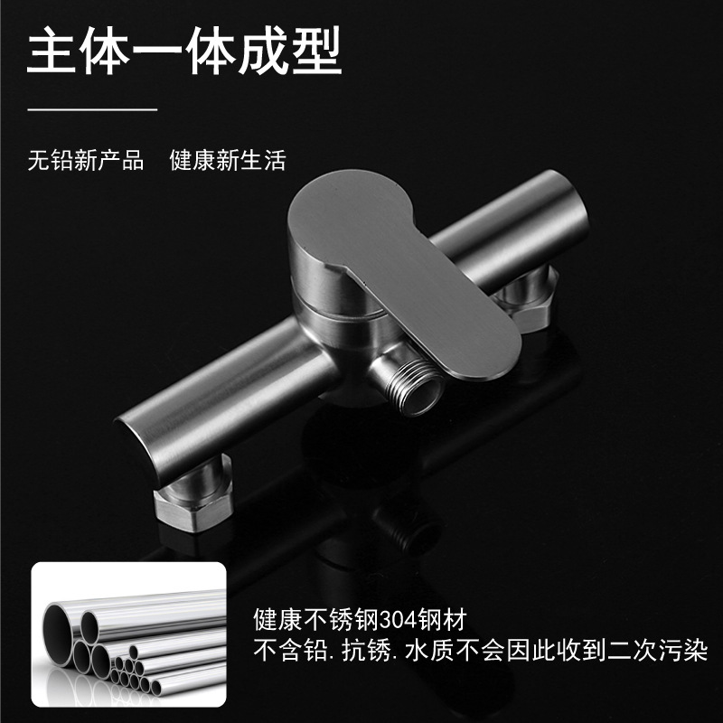 304 stainless steel shower faucet, simple faucet, black mixing valve, bathroom shower set for home use details Picture