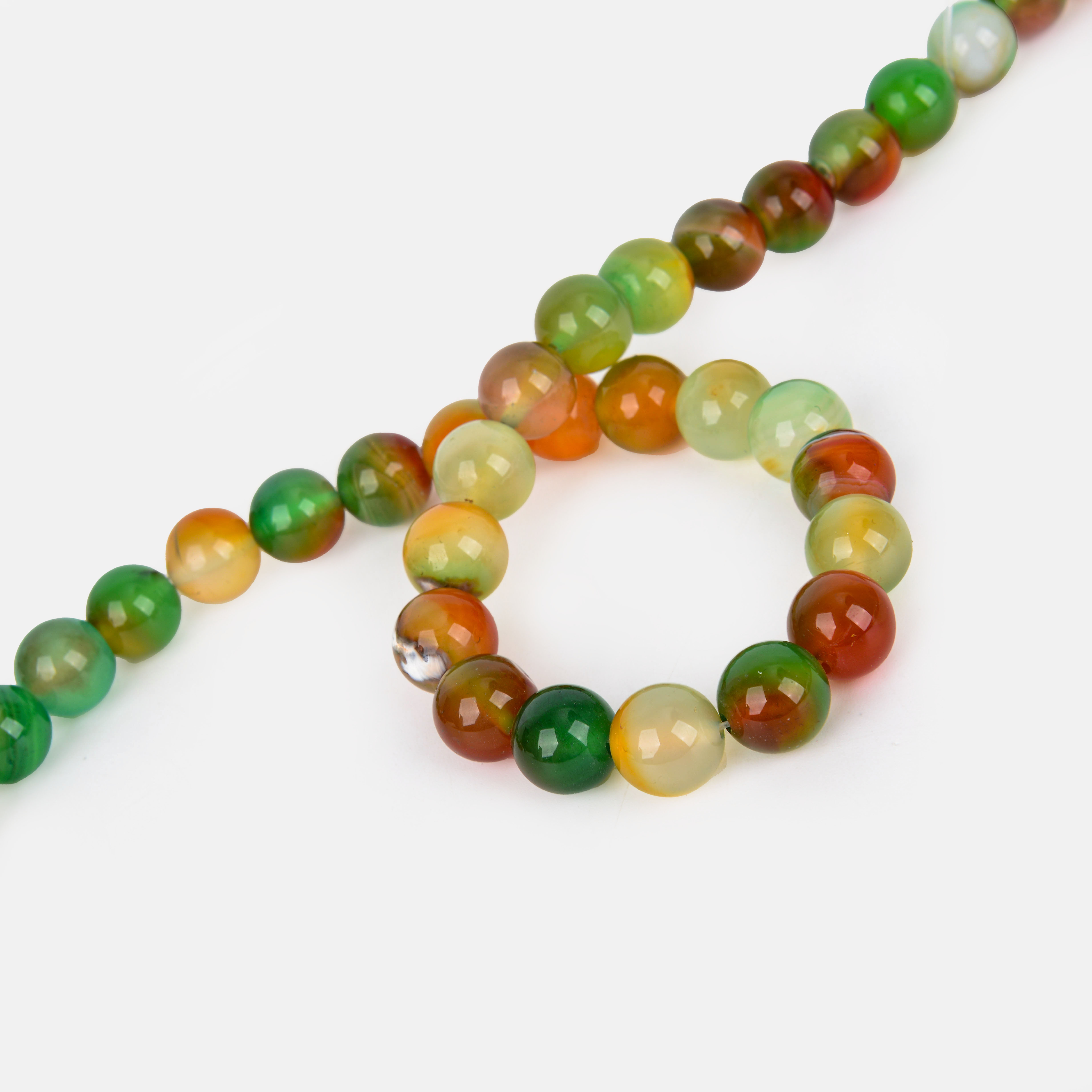 红玛瑙圆珠绿玛瑙散珠diy手链项链饰品配件白玛瑙串详情图3