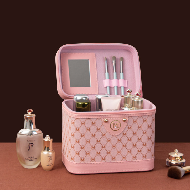 2024 new retro large-capacity makeup bag, multi-functional cosmetics storage box, portable waterproof suitcase box details Picture