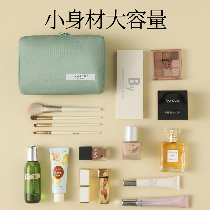 Portable mini makeup bag, small size, simple mouth, red envelope, women's high-end style, travel and outing cosmetics storage bag Application Scenario