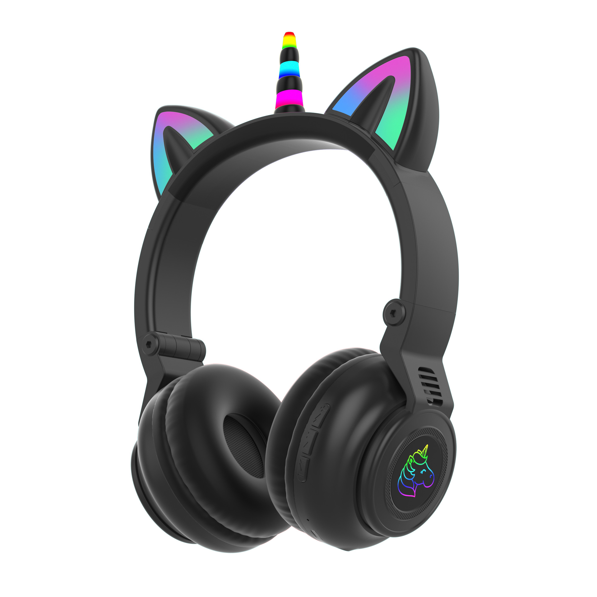 The cross-border best-selling STN-27 cute and shiny unicorn over-ear Bluetooth headphones Specification drawing