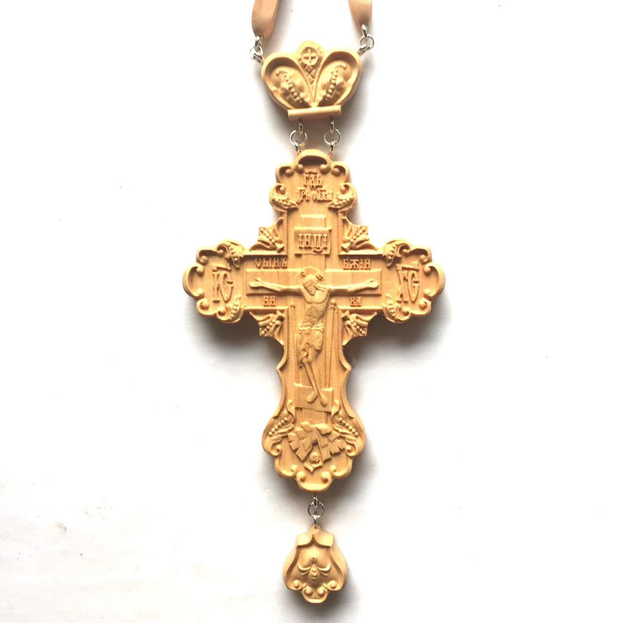 节日礼物生日复古热销十字架 编织绳木制挂件吊坠 圣徒十字架木头项链饰品批发