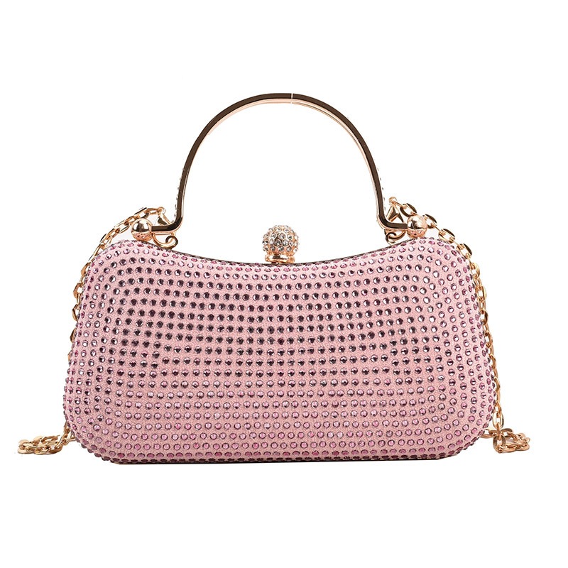 2023 Cross-border New Fashion hand-held dinner bag, stylish handbag, diamond-encrusted chain crossbody bag popular in Europe and America Item Picture