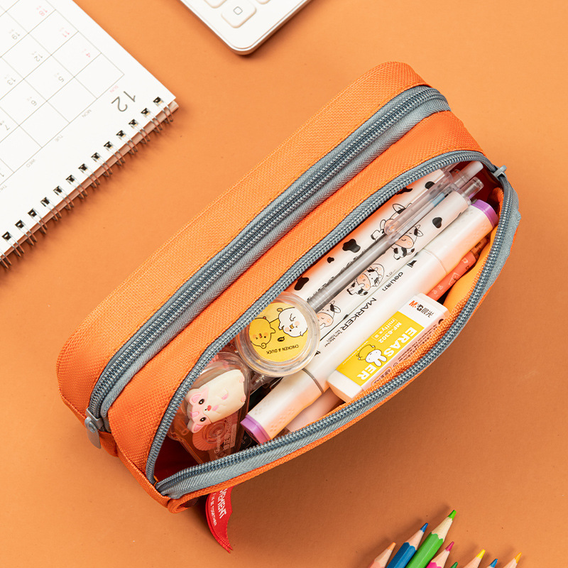 Camouflage double-layer pen case for boys, junior and senior high school students, stationery bag, simple stationery, pencil storage, pen box, cross-border stock Specification drawing