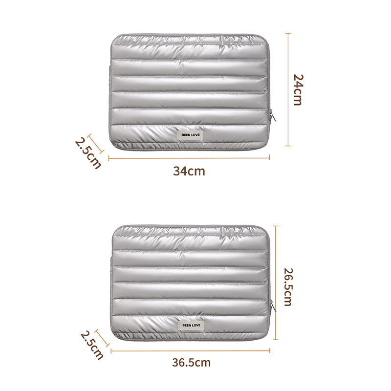 New Starlight computer inner bag 13.3-inch / 14-inch computer bag quilted down fabric laptop bag Item Picture