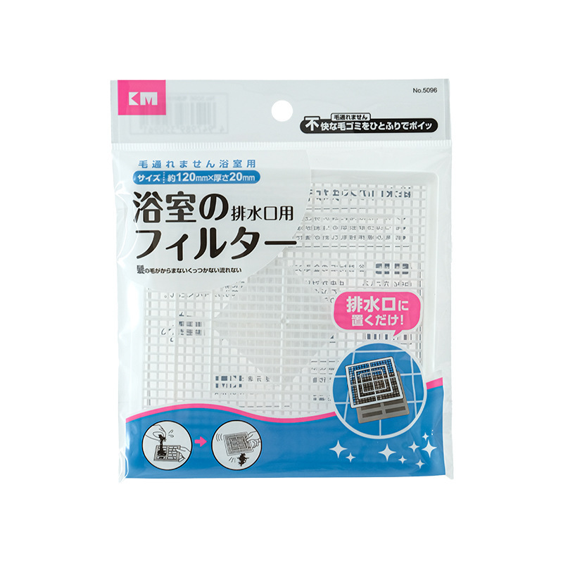 Japanese KM bathroom anti-hair, hair filter and hair-blocking net, kitchen sink anti-clogging wonder, plastic floor drain sticker Item Picture