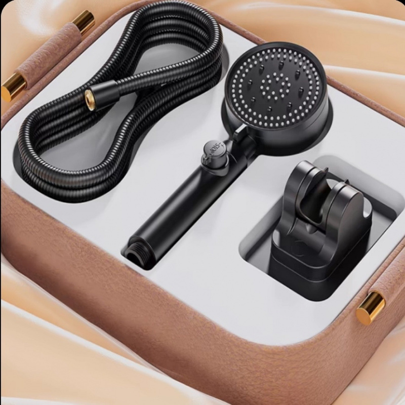 Pressurized shower head set, household water heater nozzle, five-speed shower head, hand-held filter showerhead wholesale full figure