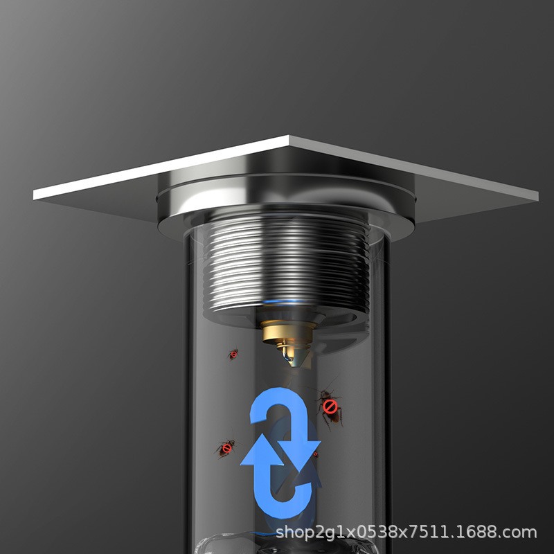 All-copper bouncing floor drain, submersible anti-odor boat pedal floor drain, bathroom shower room anti-backflow sealed floor drain Application Scenario