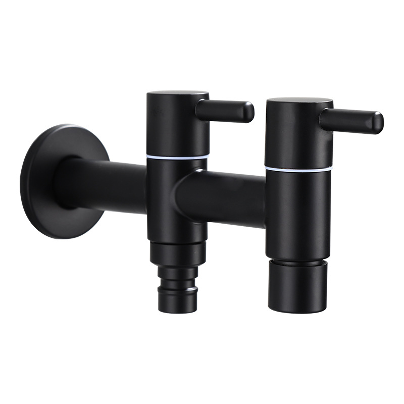 Black washing machine extended faucet, 4-inch and 6-inch stainless steel household faucet, mop and sink nozzle Item Picture