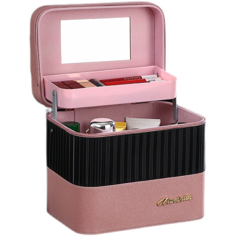 The 2023 new style cosmetics storage box is high-end and elegant. It is a portable makeup case and an ins high-end nail art case Item Picture