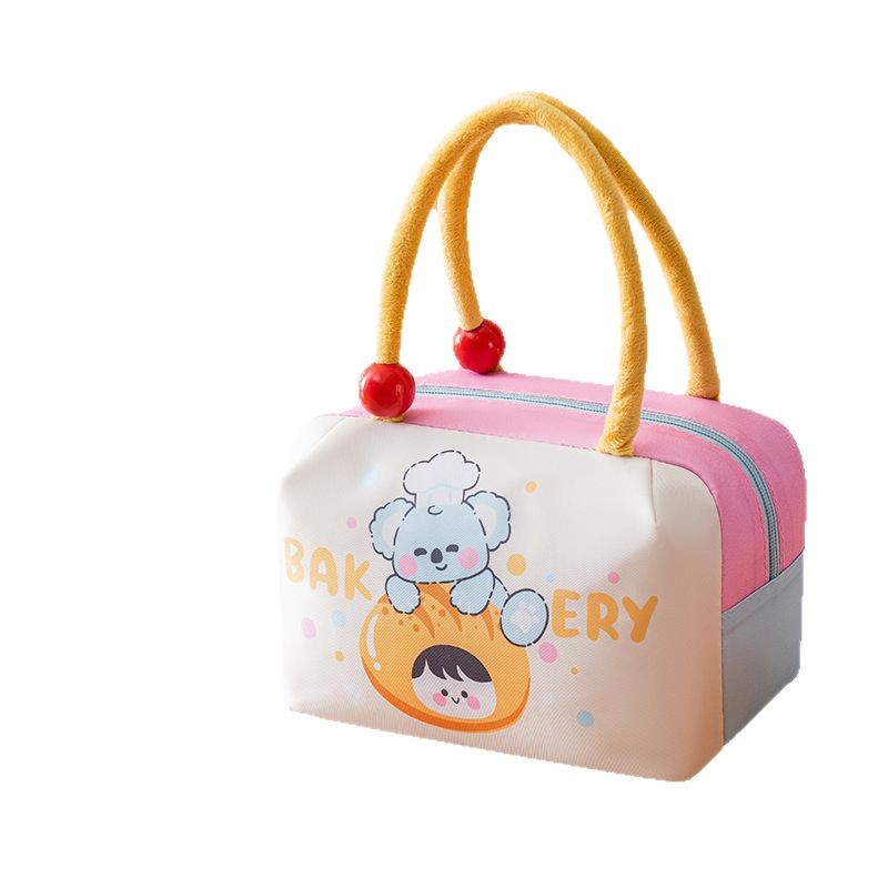Fun cartoon cute kid bento bag, large-capacity thickened ice pack, commuting lunch box bag for work, hand-held insulated lunch bag Item Picture