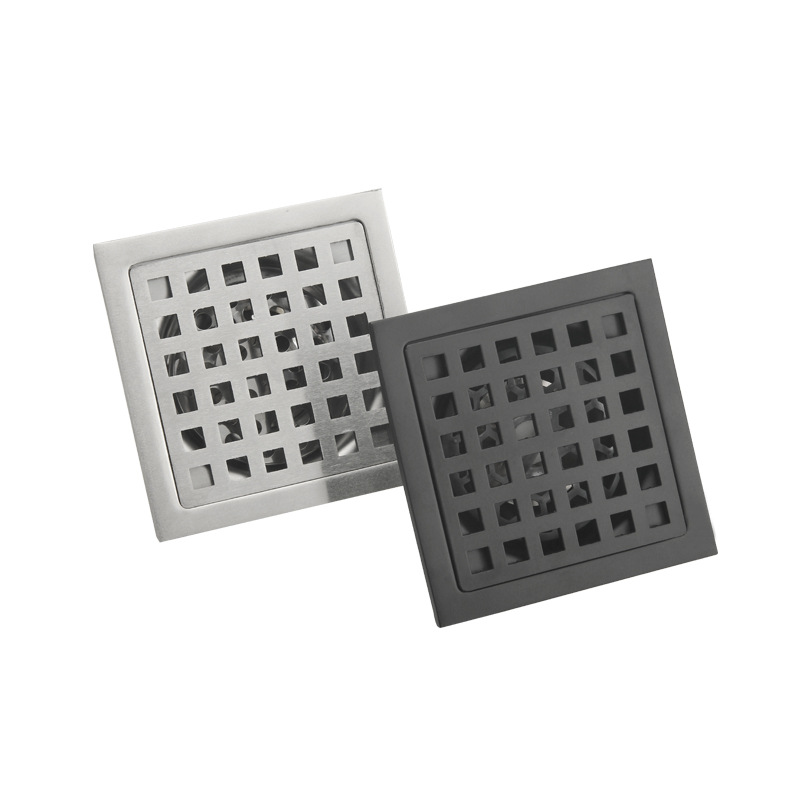 D6mm square grid floor drain, copper core anti-odor floor drain, bathroom, shower room, large drainage capacity, home decoration details Picture