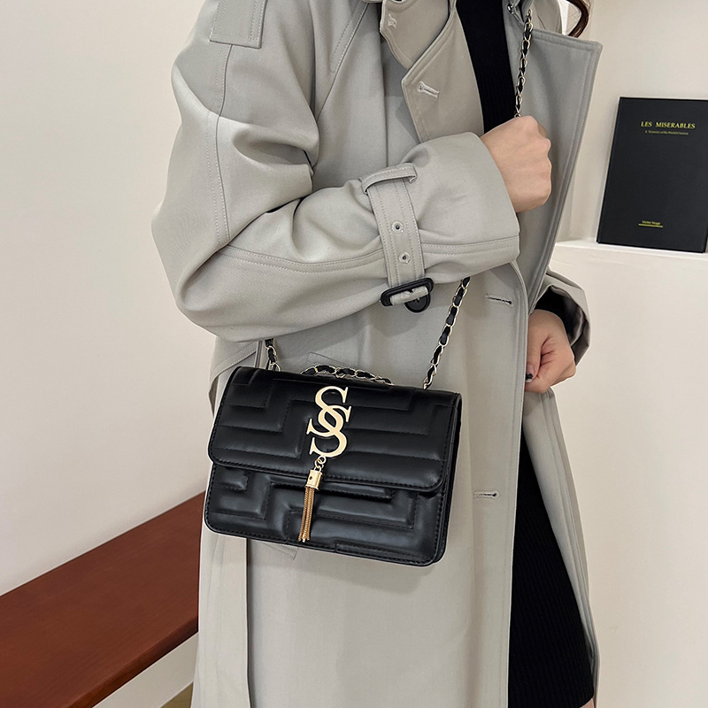 This year, chain bags, women's retro crossbody bags, small square bags, and the new winter 2024 fashionable fringed single-shoulder bags are all in vogue details Picture