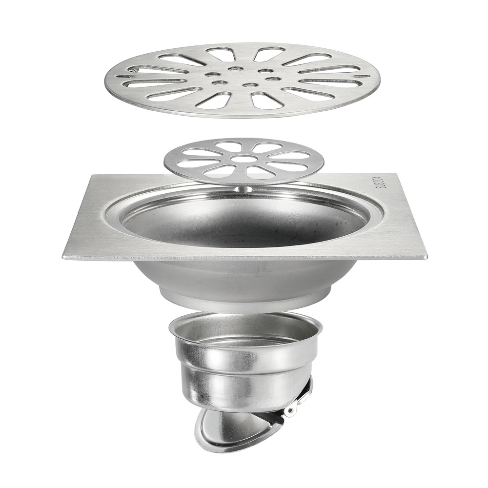 120*120mm square and round stainless steel balcony and bathroom drainage floor drain manufacturer wholesale HIDL143-1 Application Scenario
