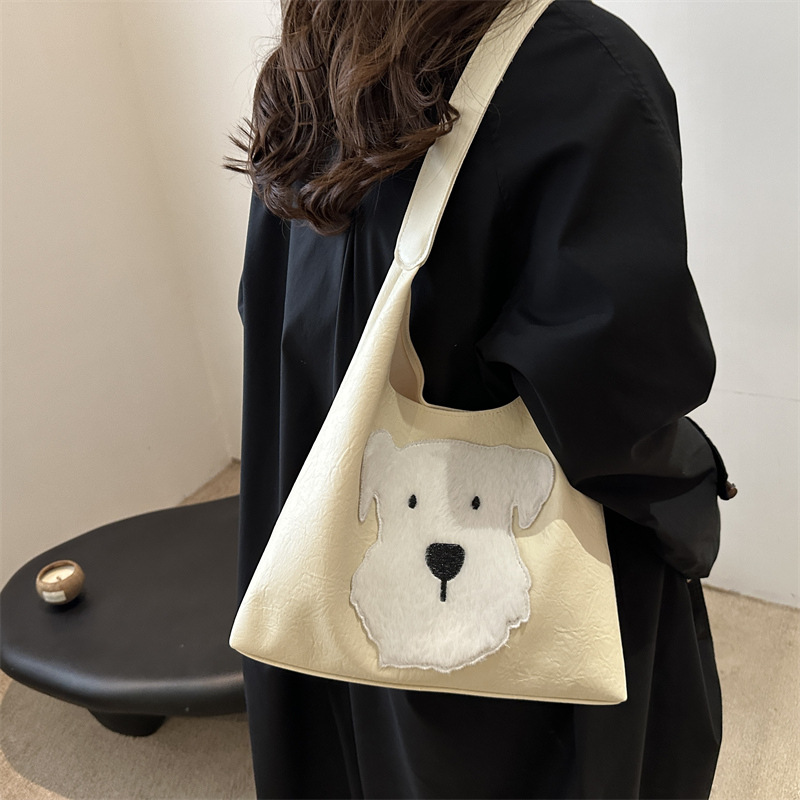 Tote Bag 2024 Winter New style large-capacity simple Korean style Instagram large-capacity single-shoulder bag Cartoon commuter women's bag details Picture