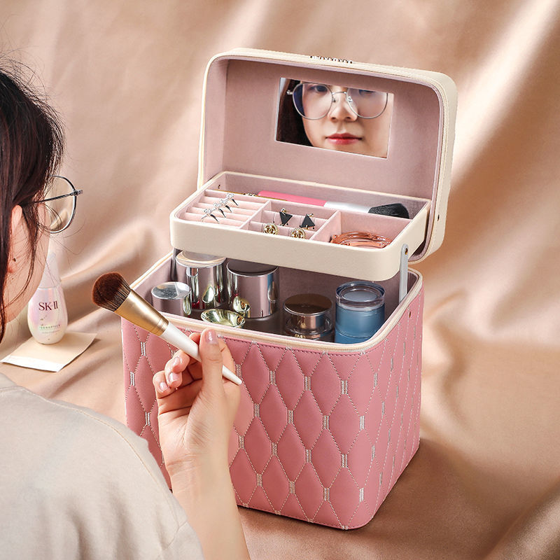 Factory direct sales portable household makeup bags, large-capacity makeup boxes, multi-functional skin care products, desktop organization and storage Specification drawing